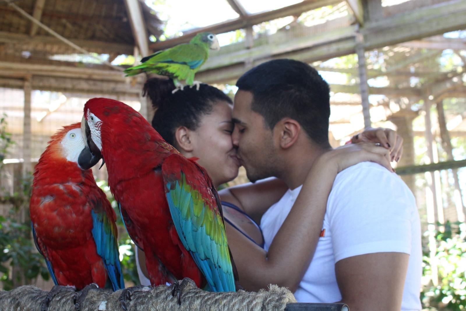 Kevin and Arielle together, smiling and embracing